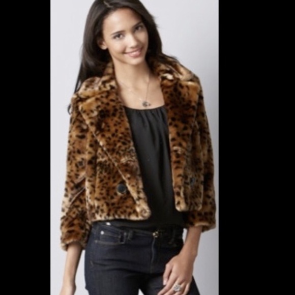 💛Faux fur leopard cropped jacket from LOFT🐆 - Picture 8 of 8